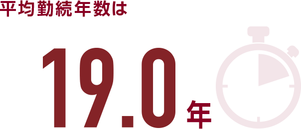 平均勤続年数は「19.0年」